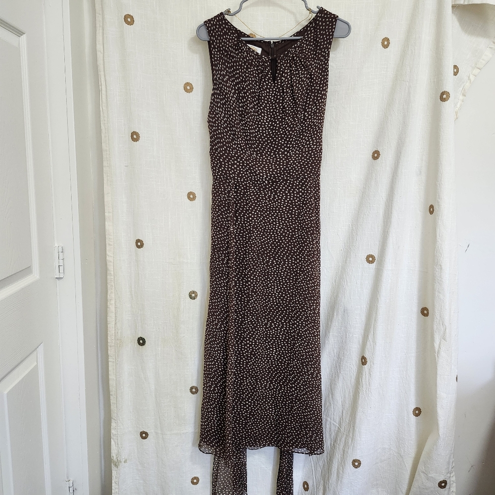 Talbots Brown and White Polka Dot Silk Garment